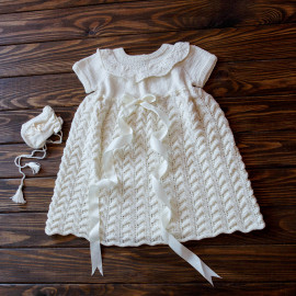 Christening gown, ivory, cotton, girl