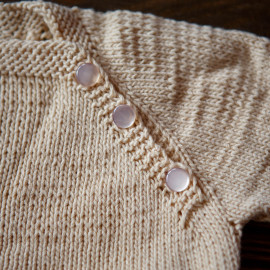 Vintage Knit Dress Taufkleid Baby Mädchen Beige 6-7 Months