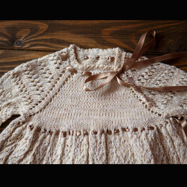 Vintage Baby Dress Baptism Box Baby Knit Dress 18 months