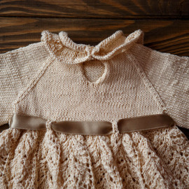 Birth Baby Girl Outfit Hand knitted Dress 6-9 months 63 - 75 cm
