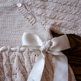 Crochet Baby Dress 3-6 months Ivory Cream Baby Shower Gift Baby Announcement