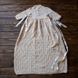 Vintage Christening Gown Loosely Knit 7 months