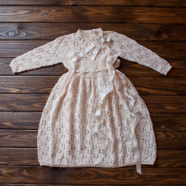 Loosely Knitted Traditional Christening Dress Baby Girl 18