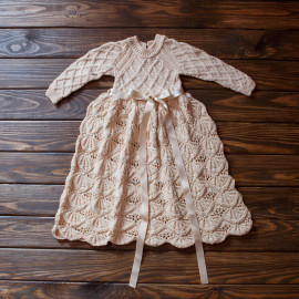 Stunning Baby Girl Christening Dress Loose Skirt Antique Lace