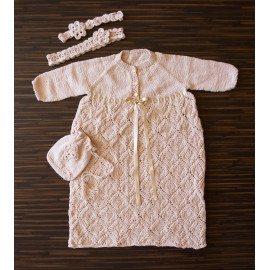 Hand Knitted Baby Girl Christening Dress, 6-8 months, 63 -