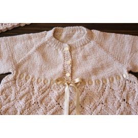 Hand Knitted Baby Girl Christening Dress, 6-8 months, 63 -