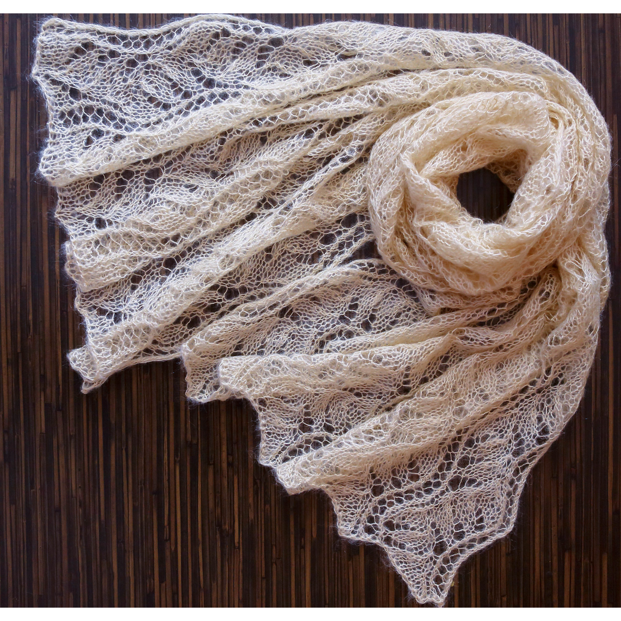 Handknit OOK wool mohair grey unisex shawl SALE