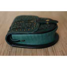 Turquoise forest change purse
