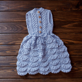 Sleeveless dress, Baby Girl, 6 months of age, Light Blue