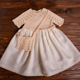 Sweet and Simple Knitted Linen Vintage Dress 4T Crossbody Kids