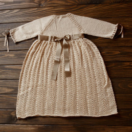 Baby Baptism Gown with Drawstring Bag & Headband, 10-12 months