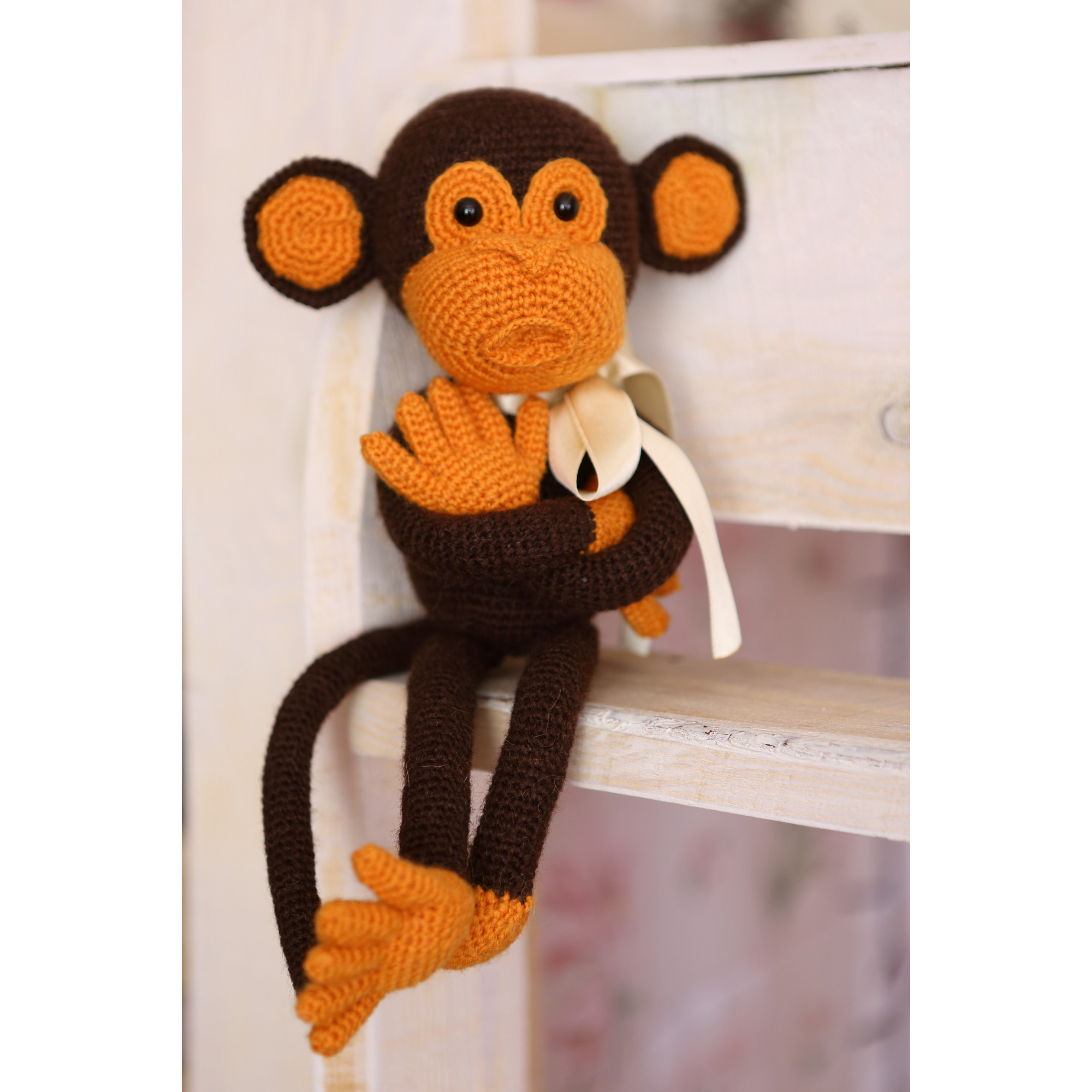 Monkey Do, Hand Crocheted Toy Crochet Tilda Doll
