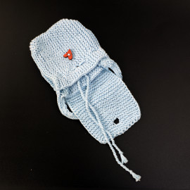 Entirely Hand Knitted Drawstring Purse Children's Play