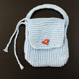 Entirely Hand Knitted Drawstring Purse Children's Play