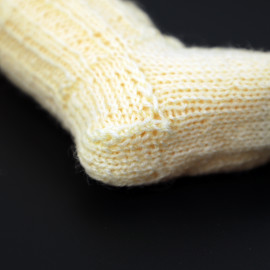 Semi-Wool Baby Hand Knit Set Newborn Size Unisex Off-White Color