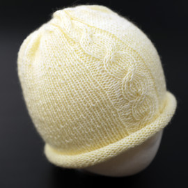 Rolled Edge Cap Newborn Set Off-White Color