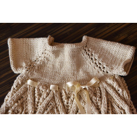 Hand Knitted Infant’s Dress Beige Color Newborn