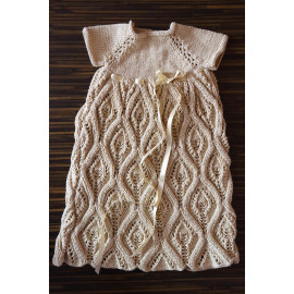 Hand Knitted Infant’s Dress Beige Color Newborn