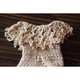 Hand Knitted Elegant Newborn Set Baby Bonnet Hat Floral