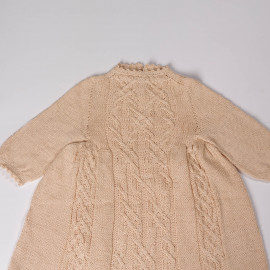 Handmade Christening Gown Boy Beige Dress