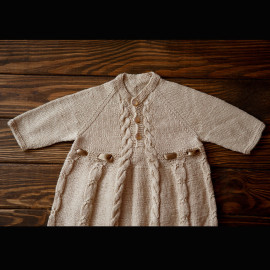 Hand Knitted Baby Boy Christening Gown, Blessing Outfit, Size 3