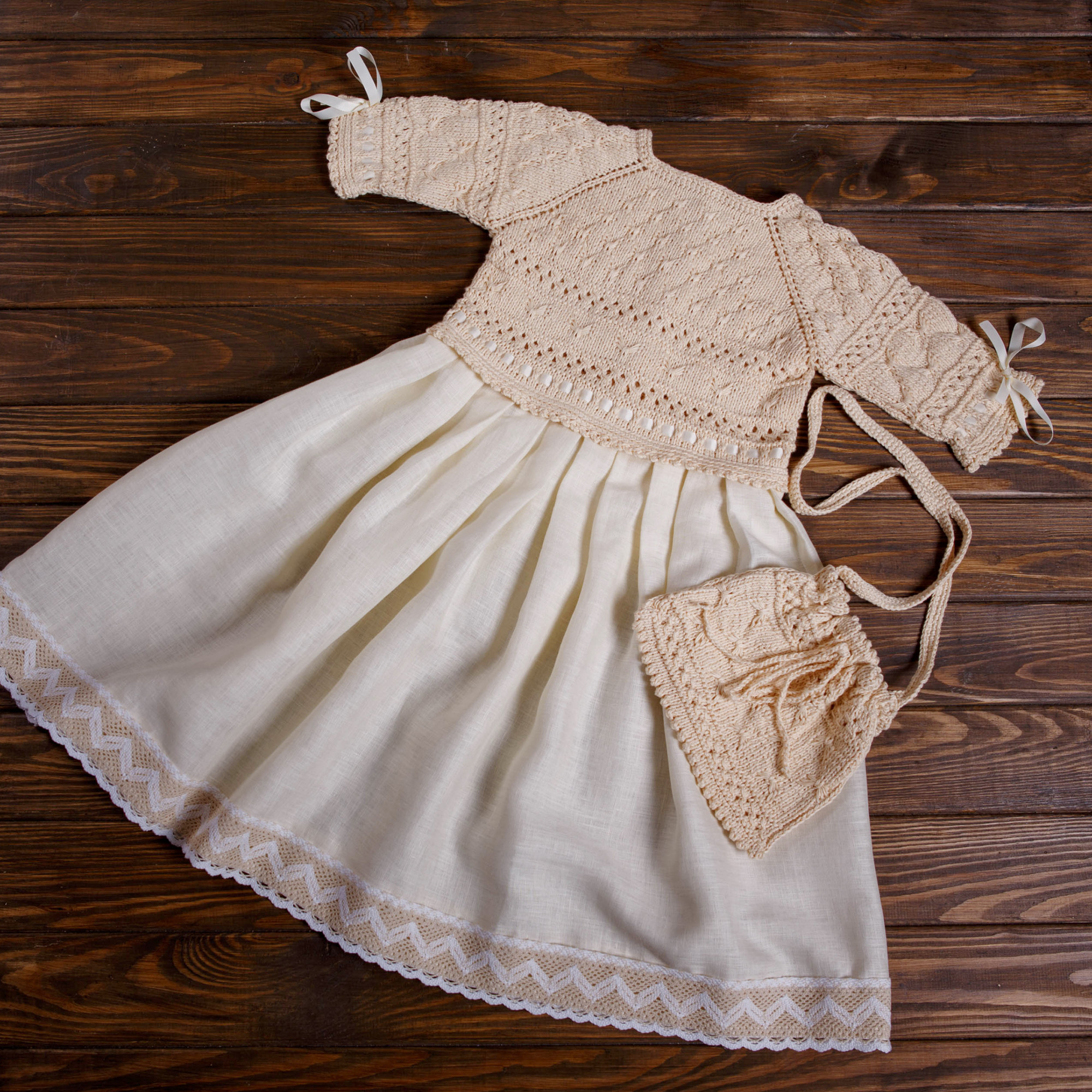 Sweet and Simple Knitted Linen Vintage Dress 4T Crossbody Kids Bag