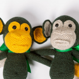 Monkey Go Funny hand-knitted soft toy