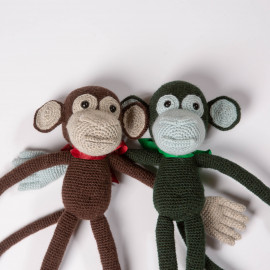 Funny Monkey hand-knitted soft toy