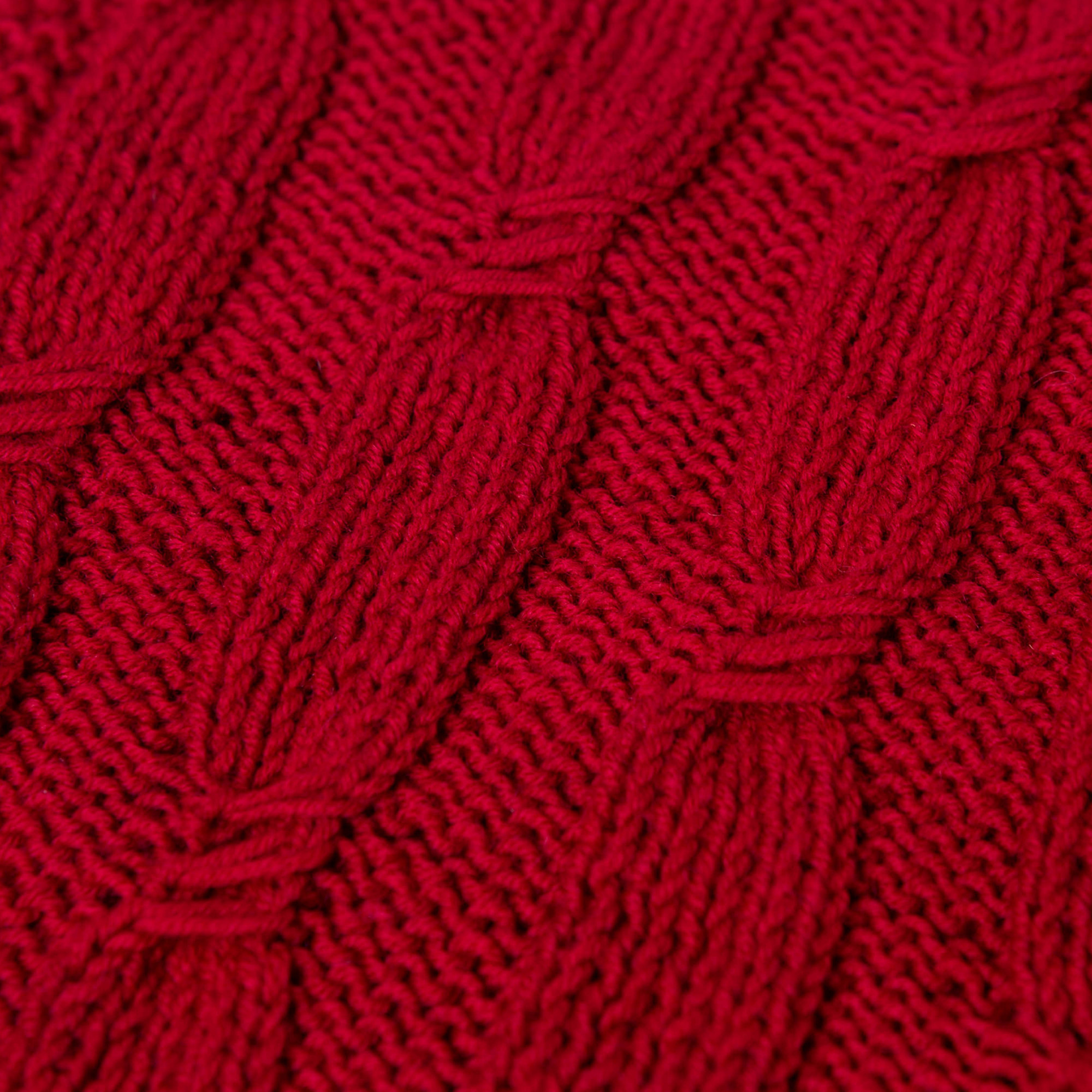 Buy Hand-knitted red scarf made of high quality wool