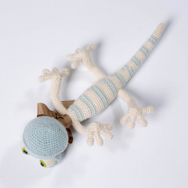 Funny Lizard. Soft toy. Striped lizard