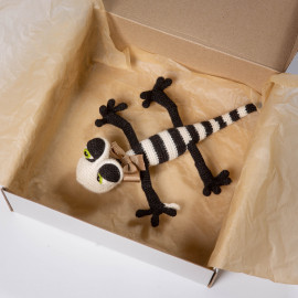 Lizard gift for children. Lizard soft toy. Striped lizard