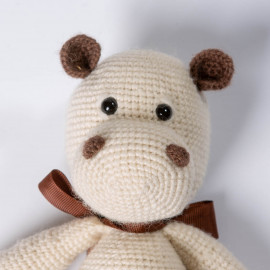 White Hippo. Hippo toy for kid Crocheted Hippo