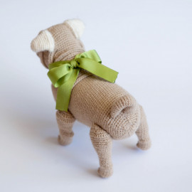 Dog toy for kid. Crochet soft toy. Pet Pug