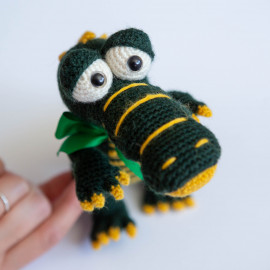 Green Crocodile toy for kid. Crocodile crochet