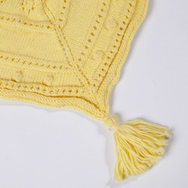 Scarf-Shawl for a little princess. Yellow scarf with high quality yarn in fishnet knit