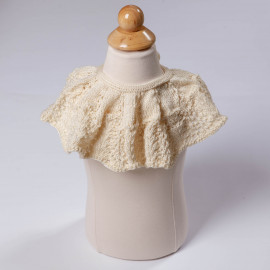 Cotton cape. Openwork knit cape for girls