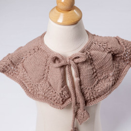 Hand-knitted cotton cape. Brown cape for a girl
