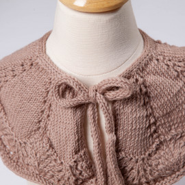 Hand-knitted cotton cape. Brown cape for a girl