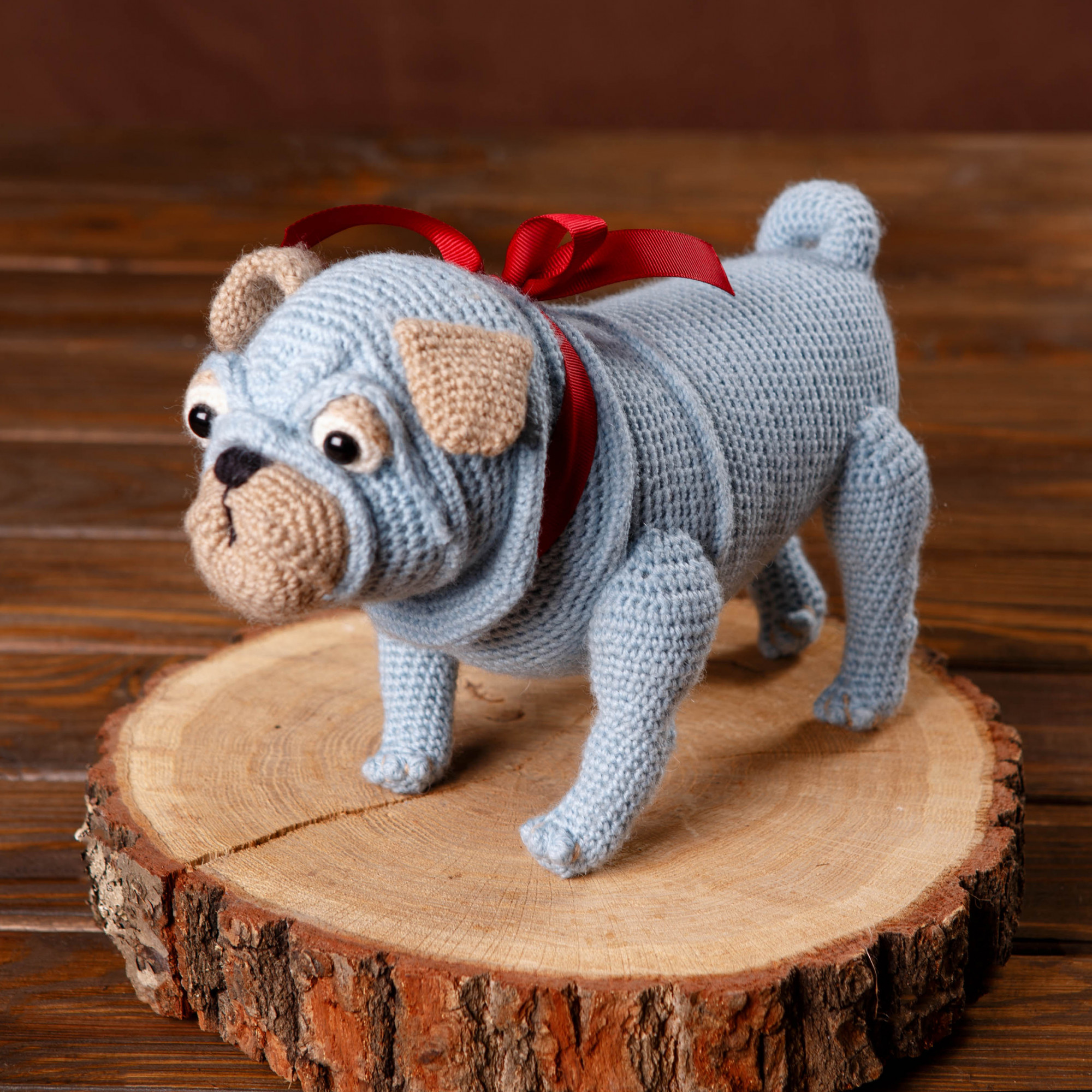Toy dog. Toy pug. A dog is the best gift for a child