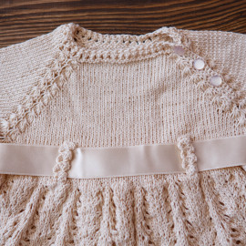 Hand Knitted Infant’s Dress Seamless Baby Dress