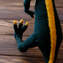 Lemon Lime Dinosaur Prehistoric Era Hand Crocheted Toy