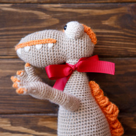 Beige-Orange Toned Bipedal Dinosaur Rex Baby First Toy