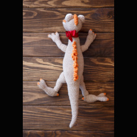 Beige-Orange Toned Bipedal Dinosaur Rex Baby First Toy