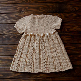 Entirely Hand Knitted Baby Girl Dress Taufkleid Baby Mädchen