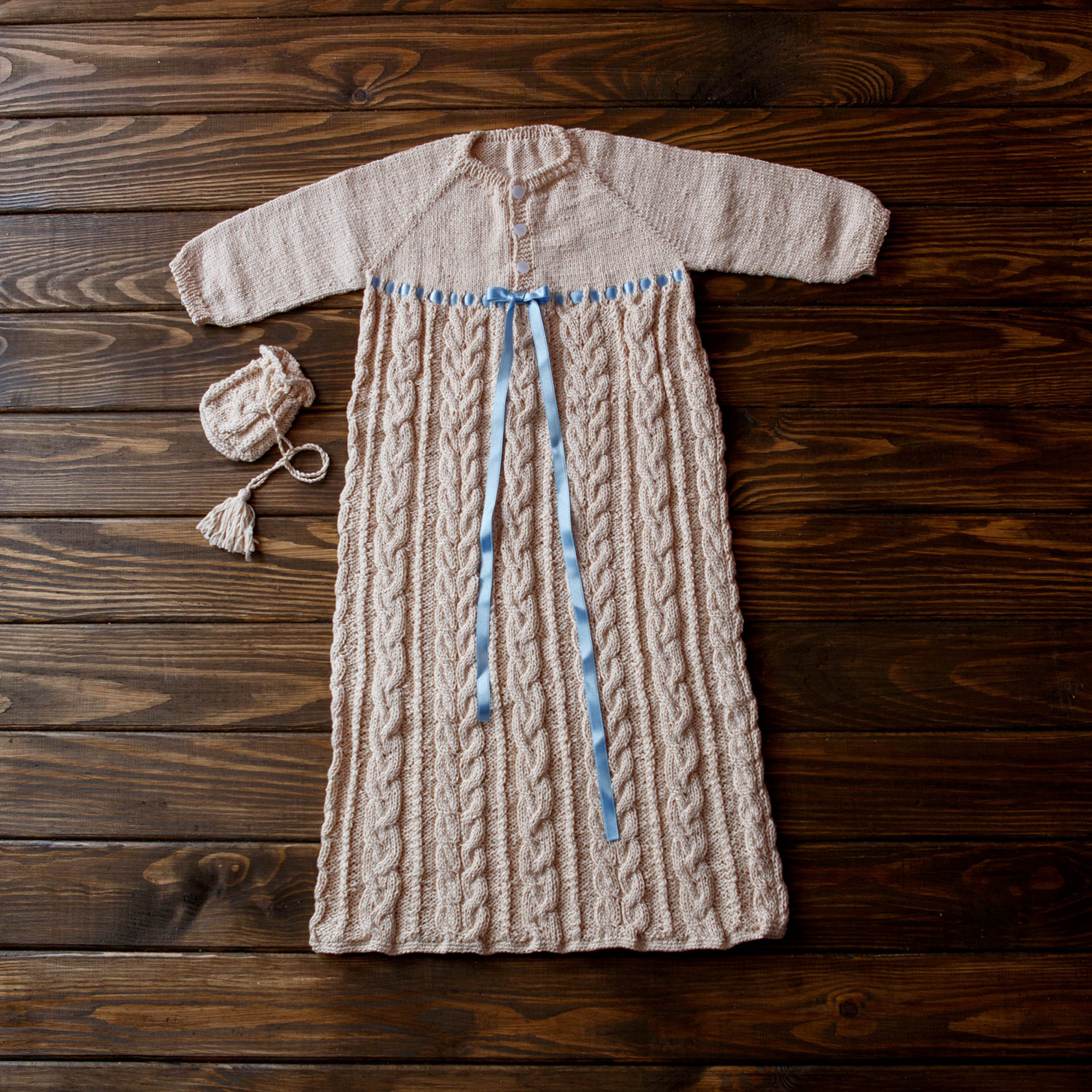 Babies Baptism Box Baby Knit Gown Cable Boy Dress